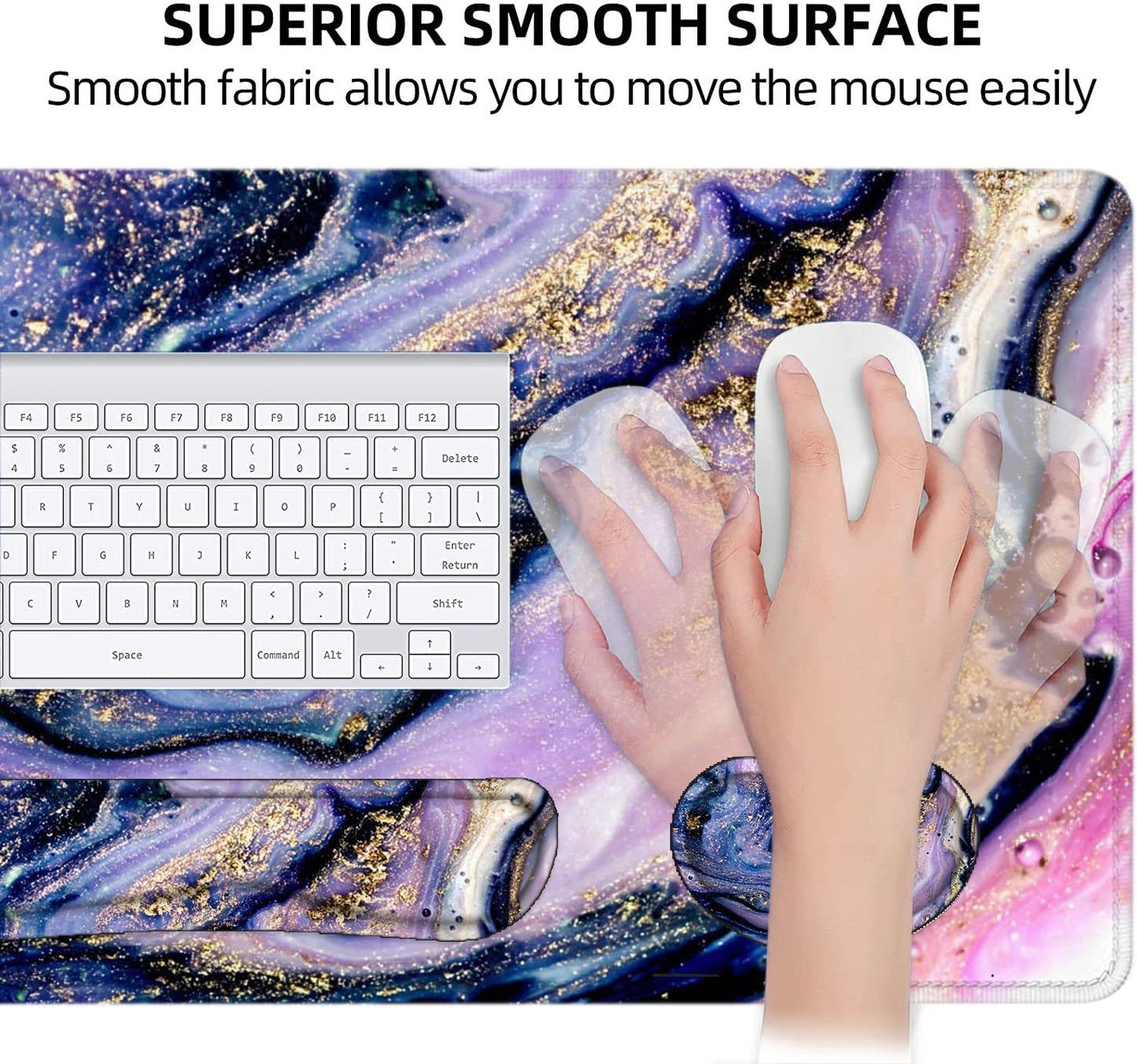 Large Mouse Pad with Wrist Rest, 4-in-1 Wrist Rest for Keyboard and Mouse