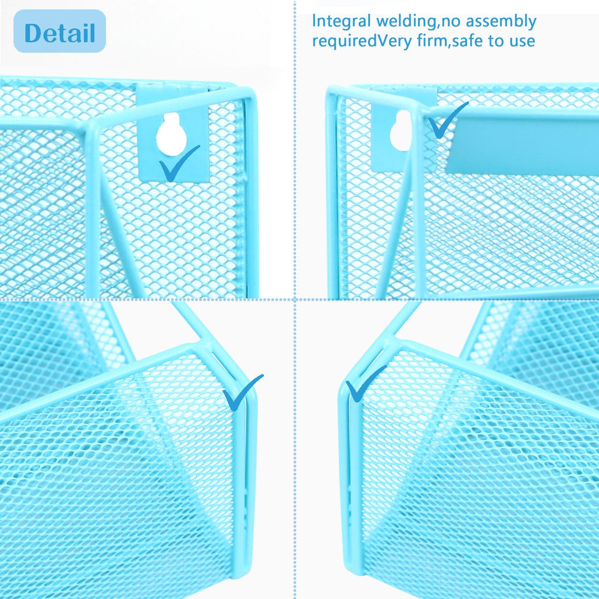 ideallife 5 Pockets Mesh Wall File Holder Organizer with Bottom Flat Tray, Office Hanging File