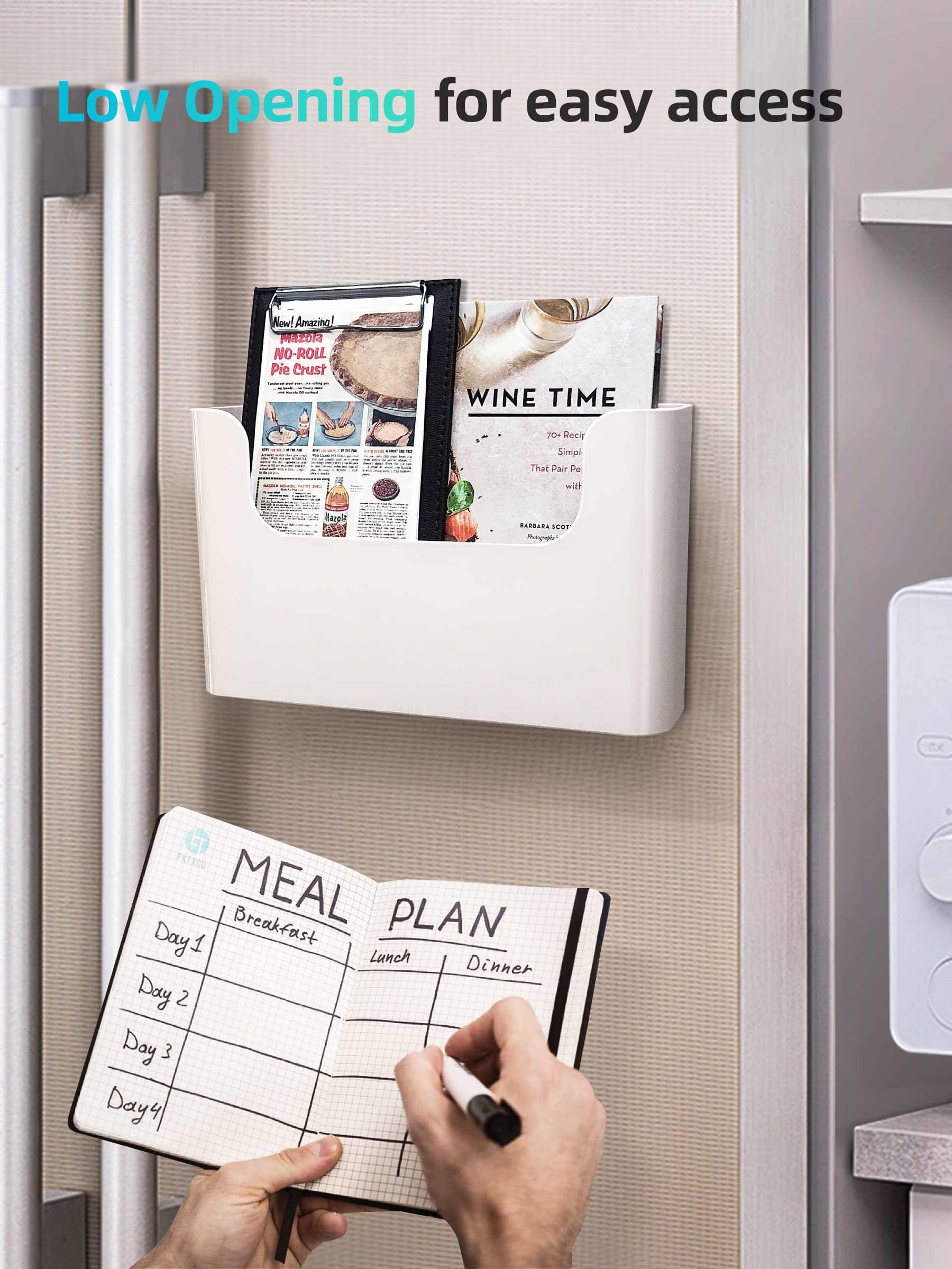 FKTXCO Wall Mount File Organizer Holder Mail Holder No Drilling Wall Pocket for Office, Home