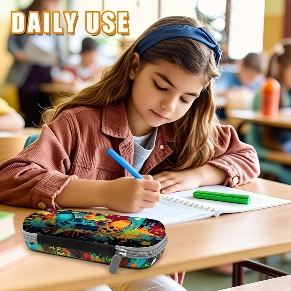 WtallasiSei Game Pencil Case Zip Pencil Box Multi Pouch Holder Desk Organizer For Boys Girls School