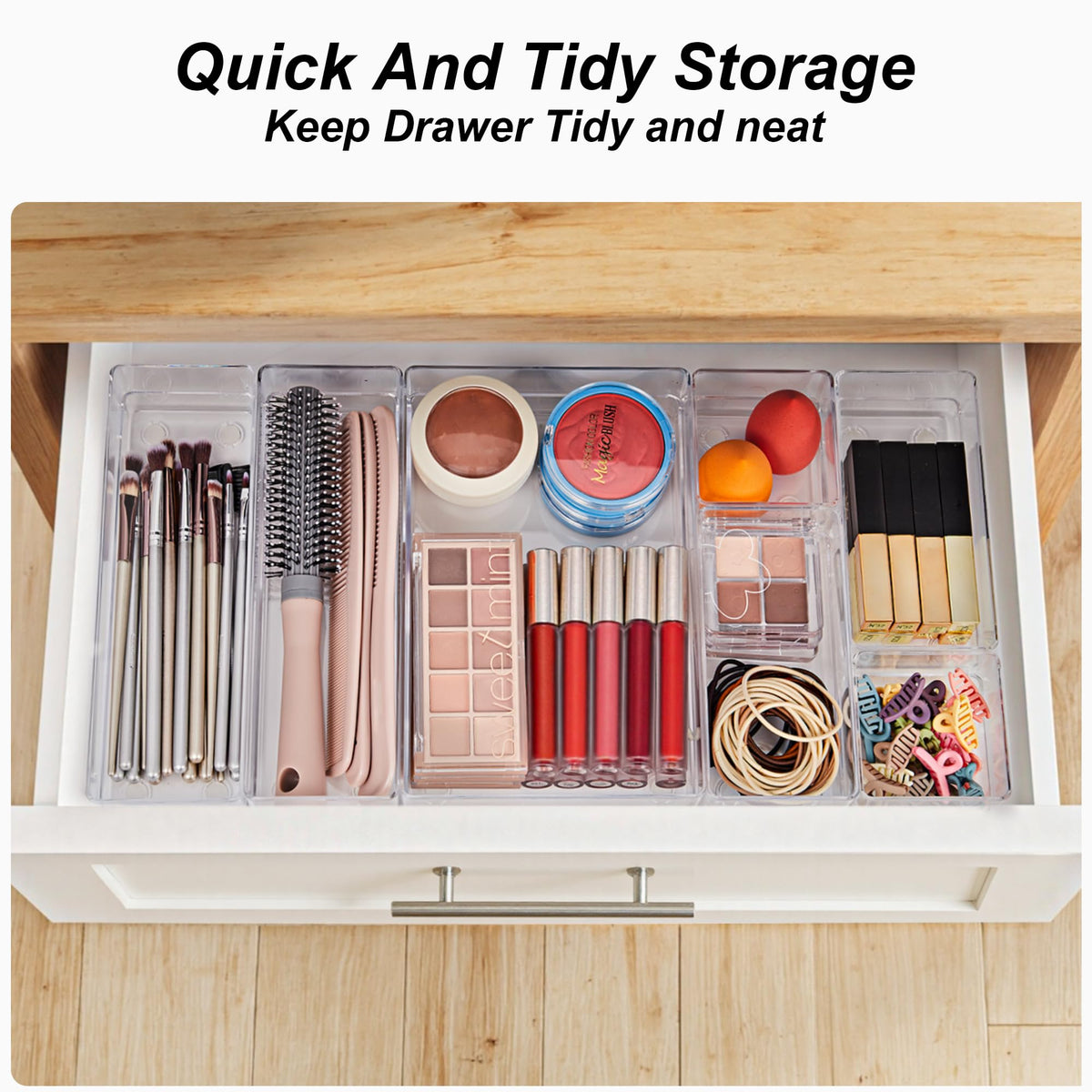 SMARTAKE 25 PCS Drawer Organizer, 4-Size Desk Drawer Organizer Trays