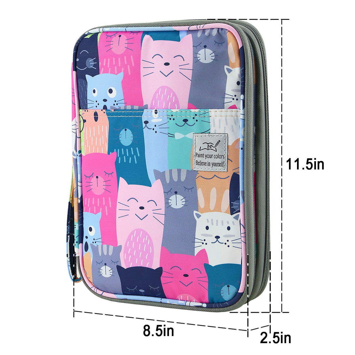 YOUSHARES 192 Slots Colored Pencil Case, Large Capacity Pencil Holder Pen Organizer Bag with Zipper