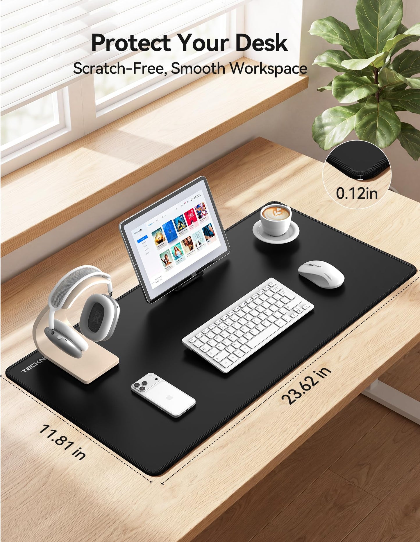 TECKNET Large Mouse Pad for Desk 47.2" x 23.6",XL Extended Gaming Desk Mat