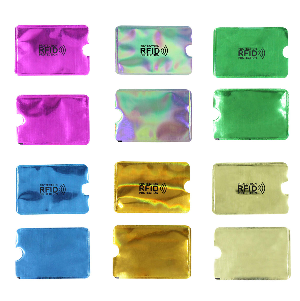 JUMISEE (60 Pack) Holographic RFID Blocking Sleeves, Card Holder Blocking Bank Anti thief Wallet