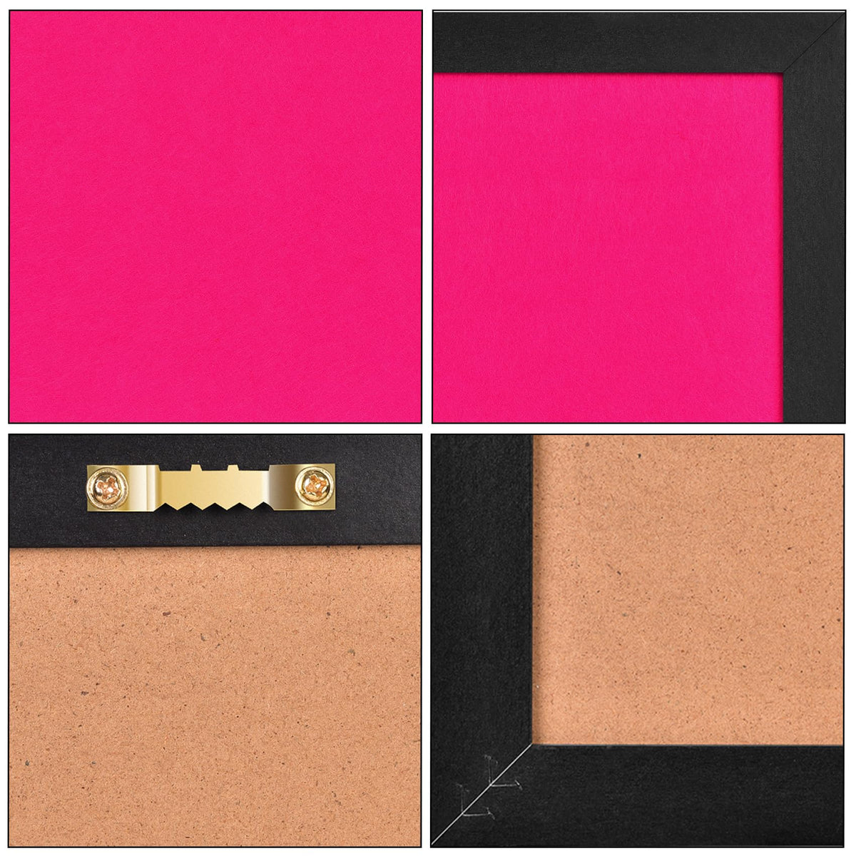 Pink Bulletin Boards Cork Board with Felt, 17"x13" Large Display Pin Board Vision Board for Walls