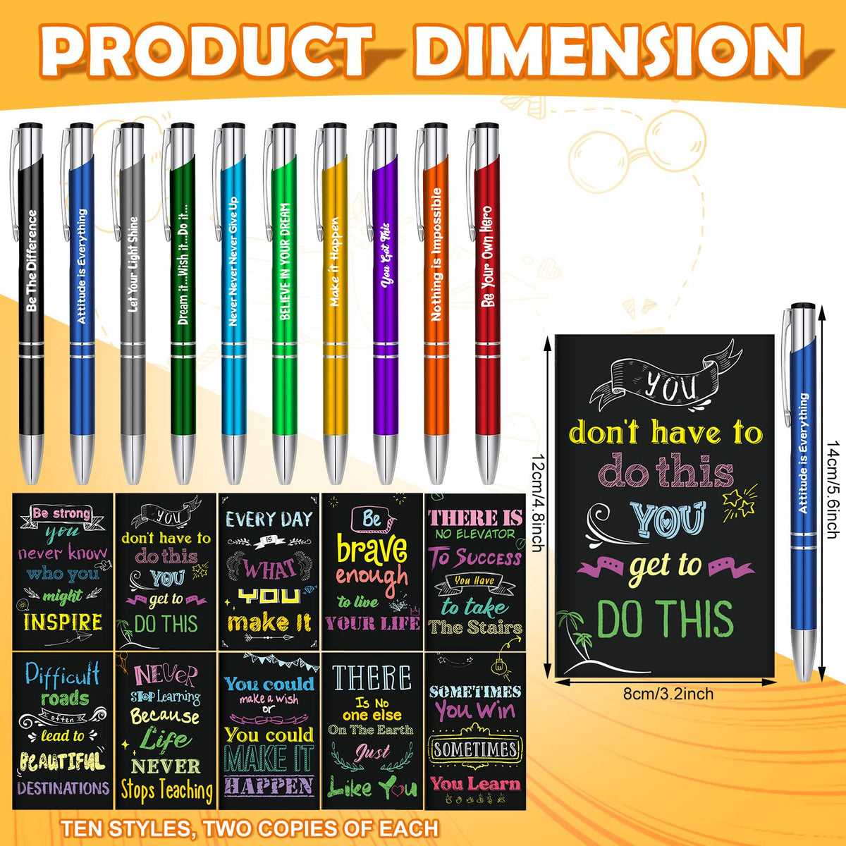 Geyee 40 Pcs Back to School Gift Bulk Christian Notepad Pen Set 20 Bible Verse Mini Notebook 20