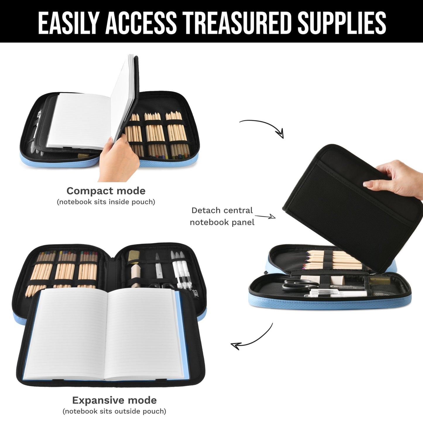 Scribbles That Matter - A5 Pencil Case Pouch + Journal Organizer - Large capacity Kawaii Pencil