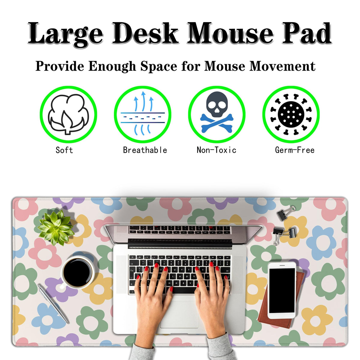 Samgula Computer Mat Jumbo Mouse Pad Extra Large Mouse Pads Desk Pad for Woman Gaming Mousepads