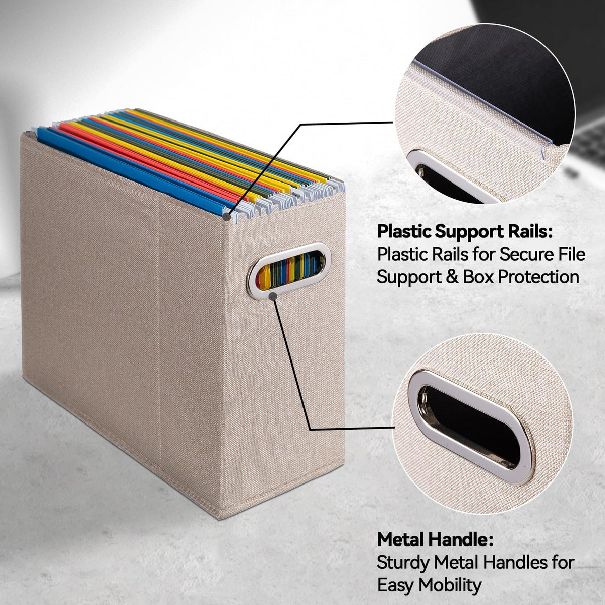 ComfortKeeper 2 Packs Letter Size File Organizer, File Folders Organizer, Fabric Storage Box