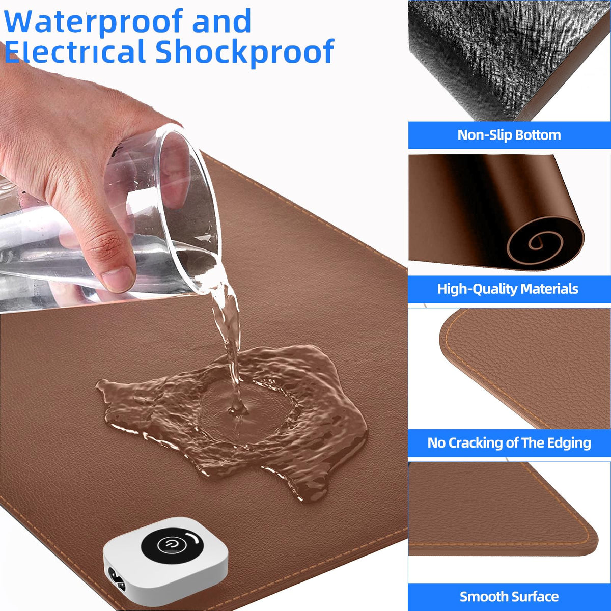 tulpock Heated Desk Pad Mouse Pad - Heated Desk Mat - Warm Desk Pad - 3 Levels Heating & 4 Hours