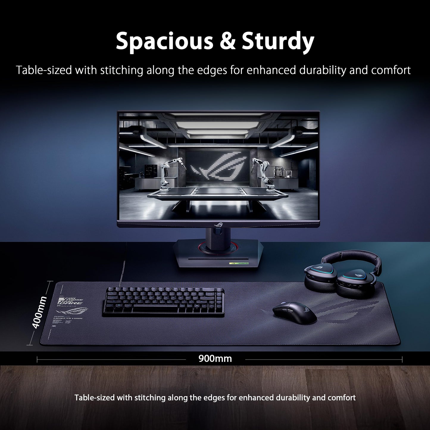 ASUS ROG Sheath II XXL Gaming Mouse Pad, 35.4” x 15.7”- Black