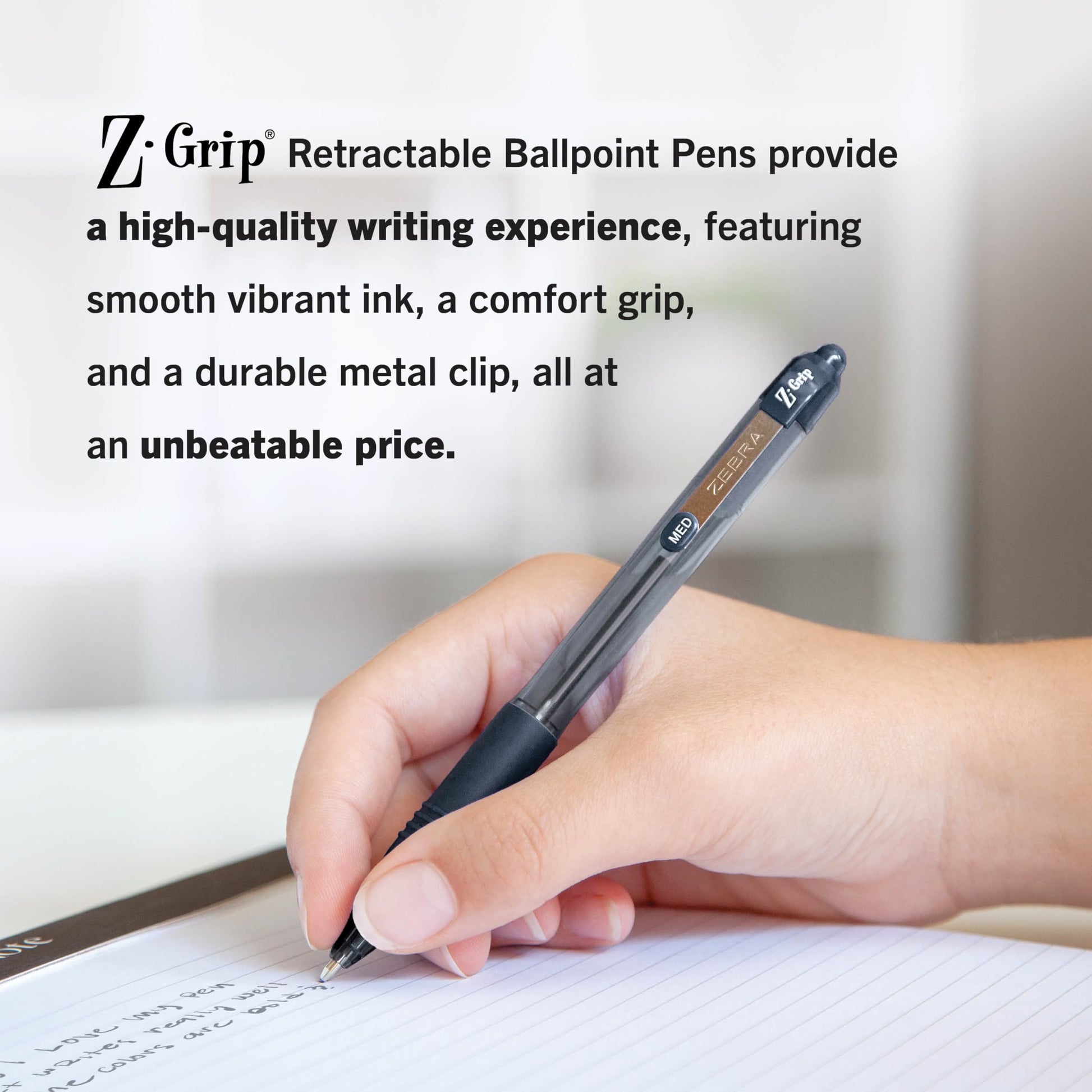 Zebra Pen Z-Grip Retractable Ballpoint Pen, Black Ink, 1.0mm, 48 Bulk-Pack