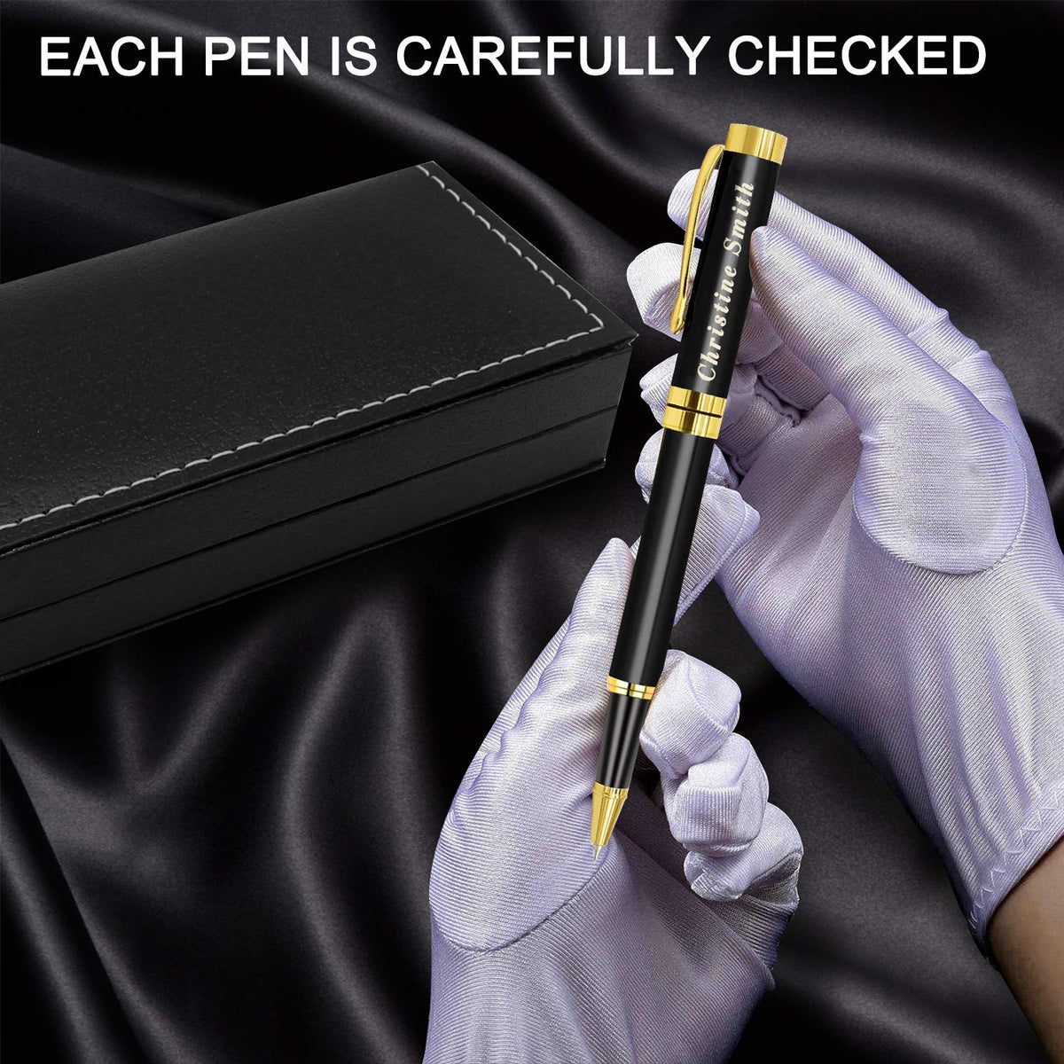 Amlion Personalized Pens Custom Engraved Pen with Name, Refillable Medium Refill, Personalized