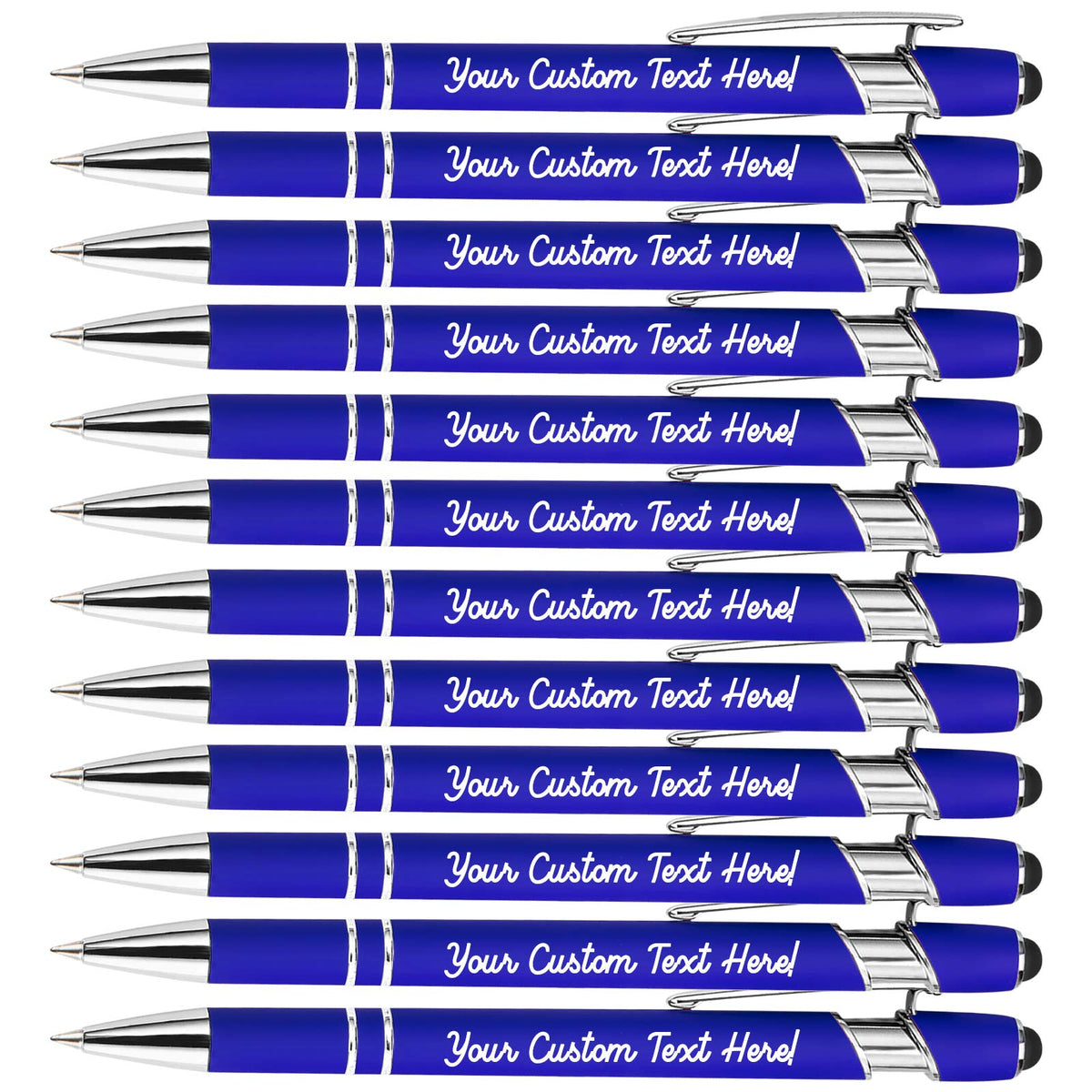 Amlion Custom Pens Personalized Bulk, Customized Ballpoint Pens with Stylus Name Message Logo