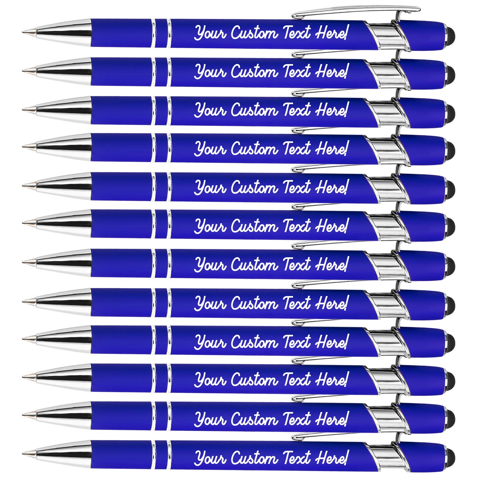 Amlion Custom Pens Personalized Bulk, Customized Ballpoint Pens with Stylus Name Message Logo
