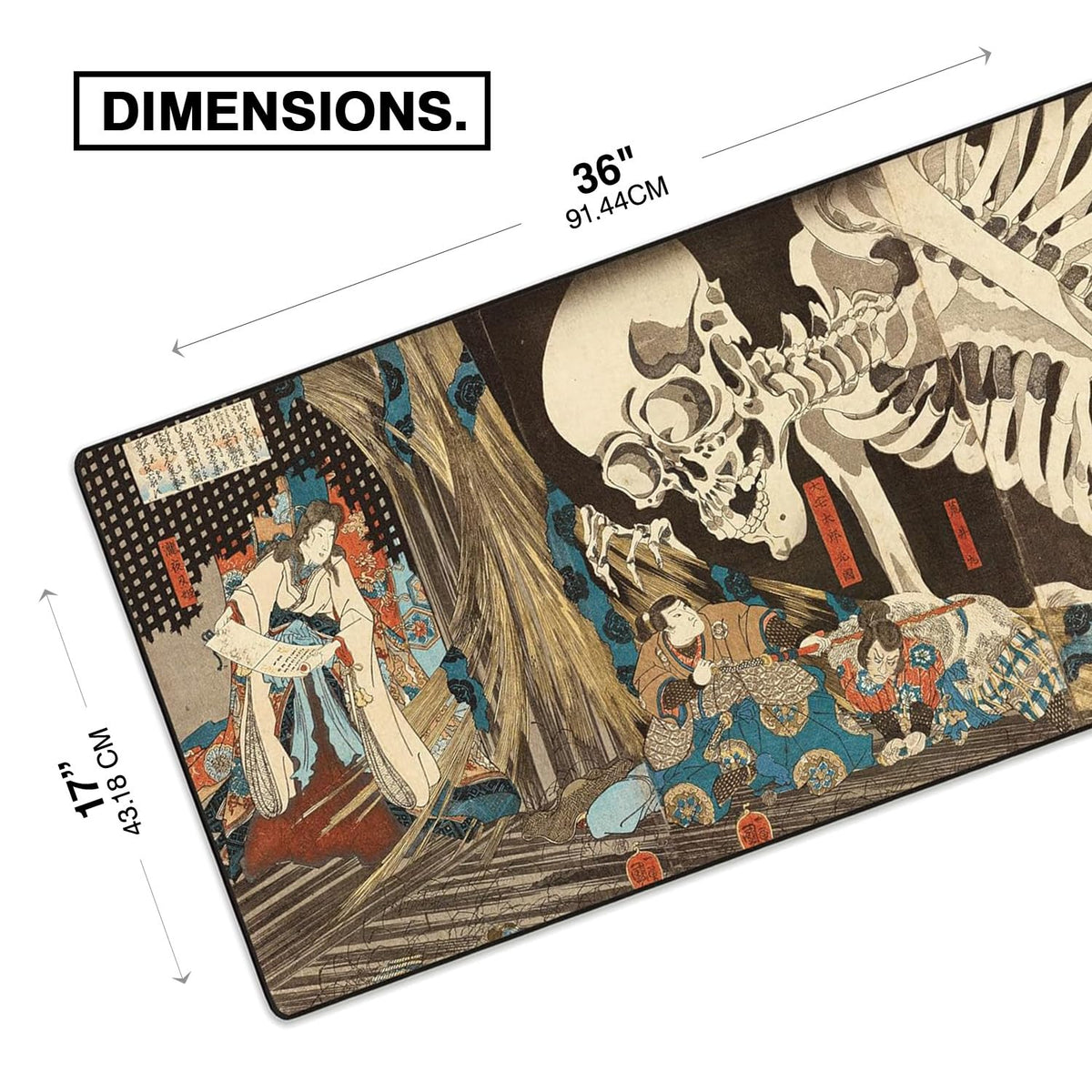 MPCO. Skeleton Large Gaming Desk Pad, 36" x 17" Aeroglyde Non-Slip Desk Mat
