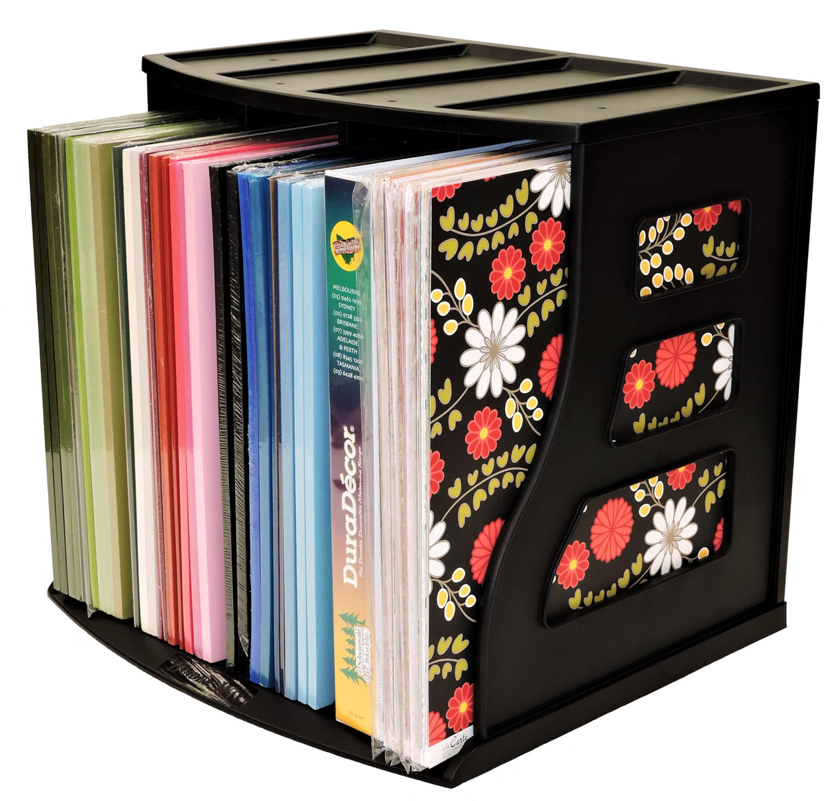 Binder Way - Vinyl Record Storage Holder, LP Box, Scrapbook 12x12 Paper Rack, Desktop Organizer