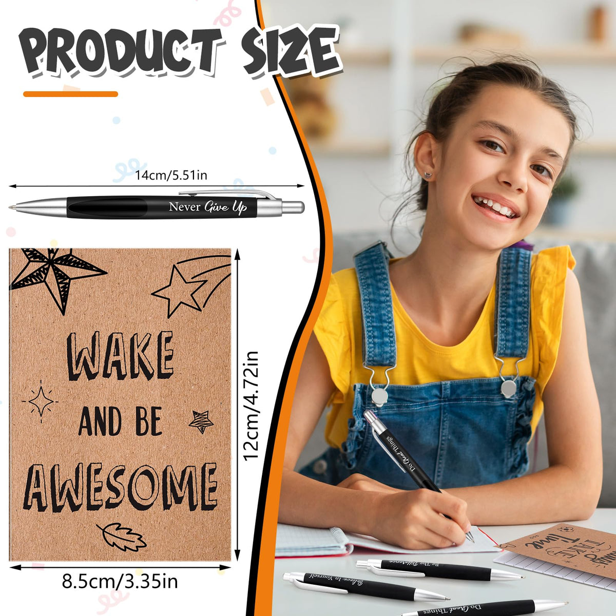 Yeaqee 72 Pcs Motivational Pen Notepad Gifts Bulk Set, Positive