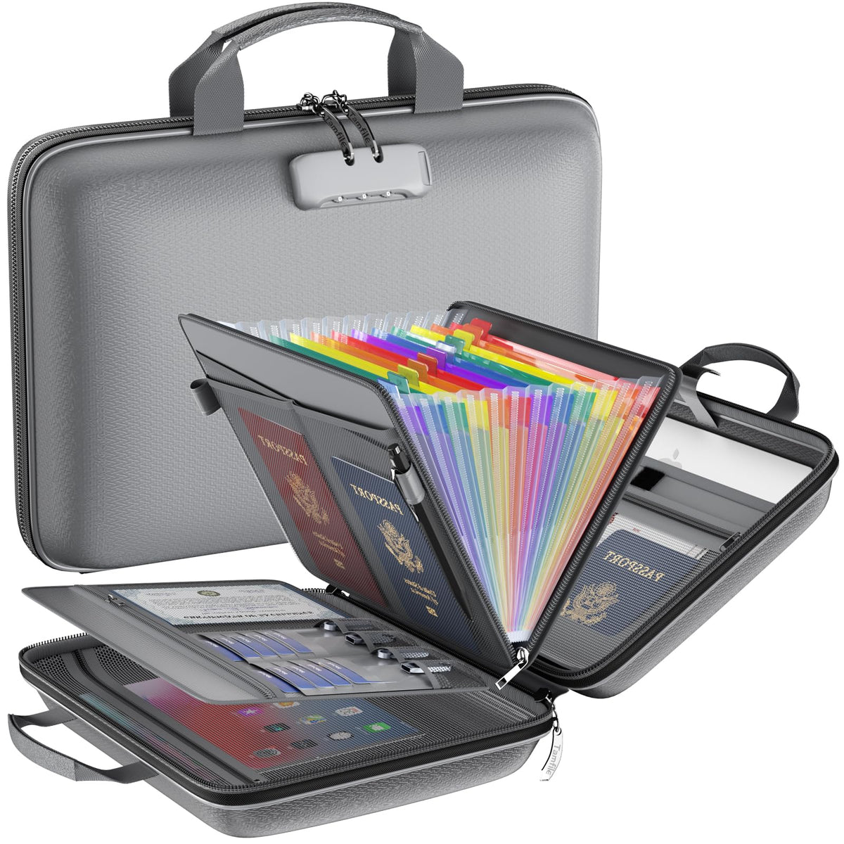 Tamfile Fireproof File Organizer with Lock,Hard Case Fireproof Document Box