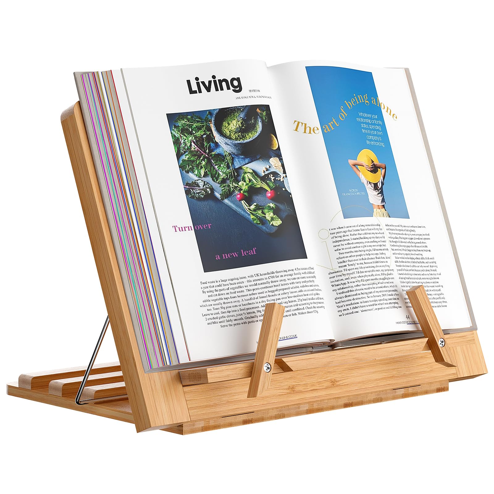Wooden Desktop Book Stands, Adjustable Book Stand for Reading