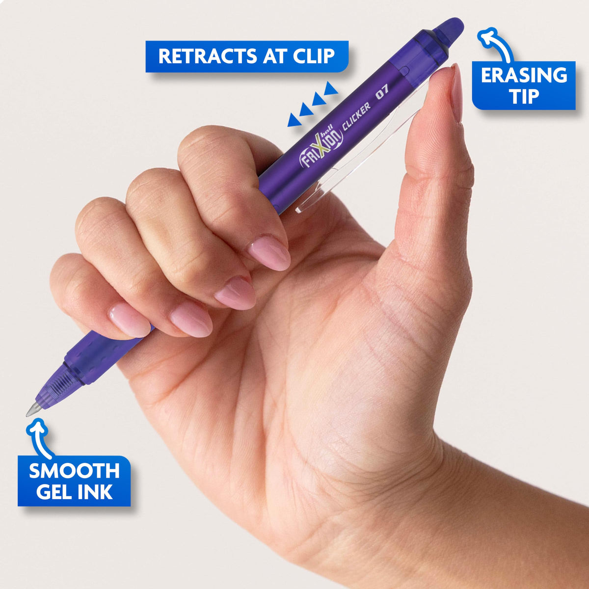 PILOT FriXion Clicker Gel Ink Pens 0.7mm, Assorted Colors, 15-Pack