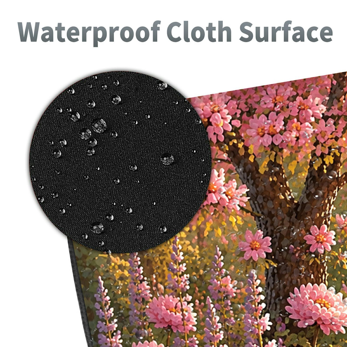 Garden Flower Cat Large Mouse Pad, 31.5 x 11.8 in Extended Desk Mat