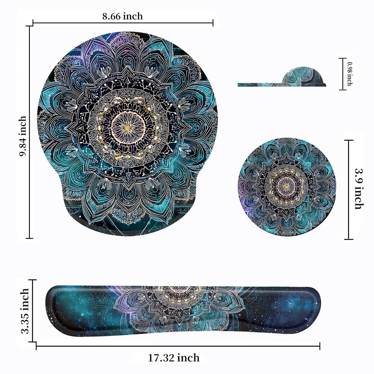 Keyboard Wrist Rest and Mouse Pad Wrist Support Set with Coasters,Ergonomic Gaming Mousepad for