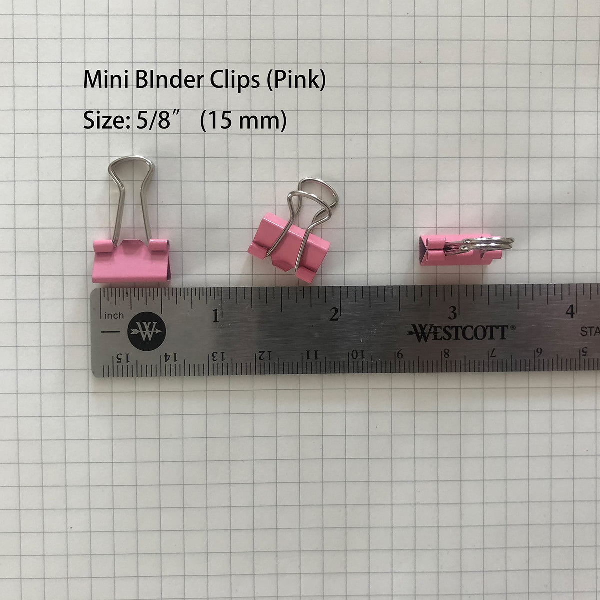 Mini Binder Clips, 5/8" / 0.6 inches / 15 mm a Little Bit Scratch Paper Clips 40 PCS (40 PCS, Pink)