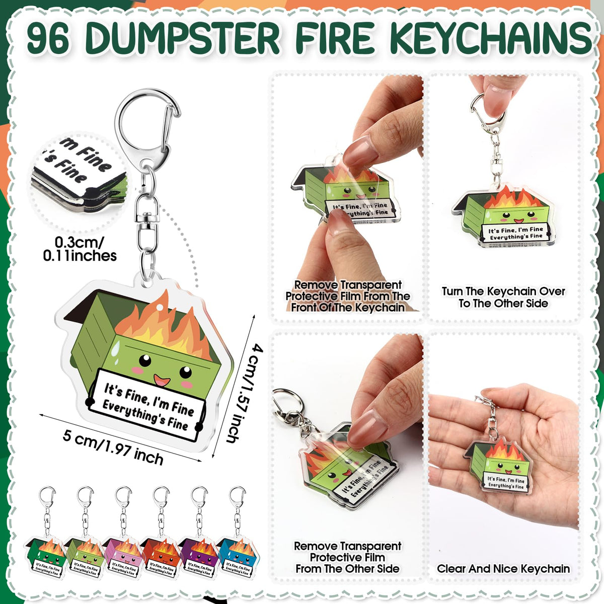 Sayglossy 96 Sets Christmas Funny Dumpster Fire Gift