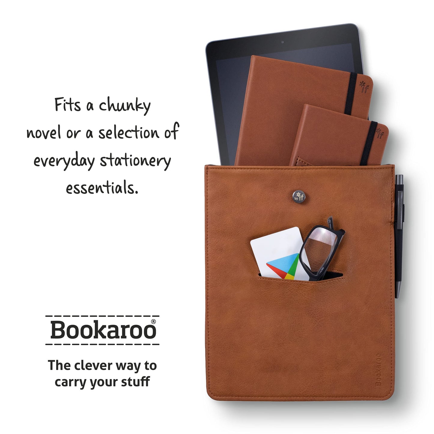 Bookaroo Book & Stuff Pouch Brown