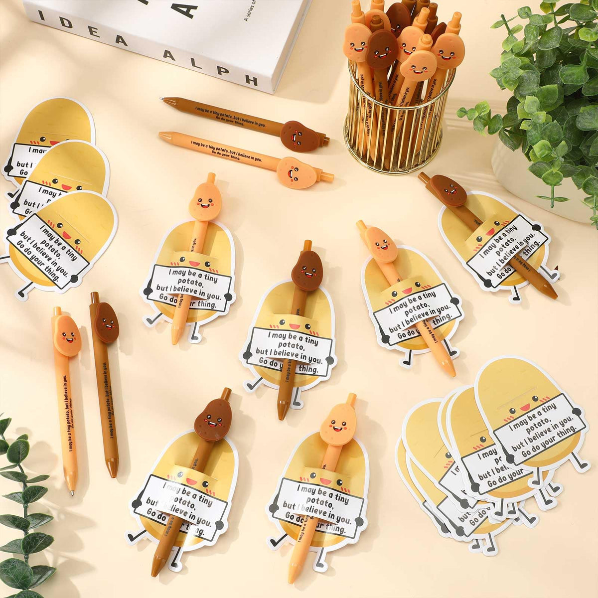 MotiMind 40 Sets Potato Pen for Coworkers Bulk Employee Appreciation Gifts Funny Emotional Bulk
