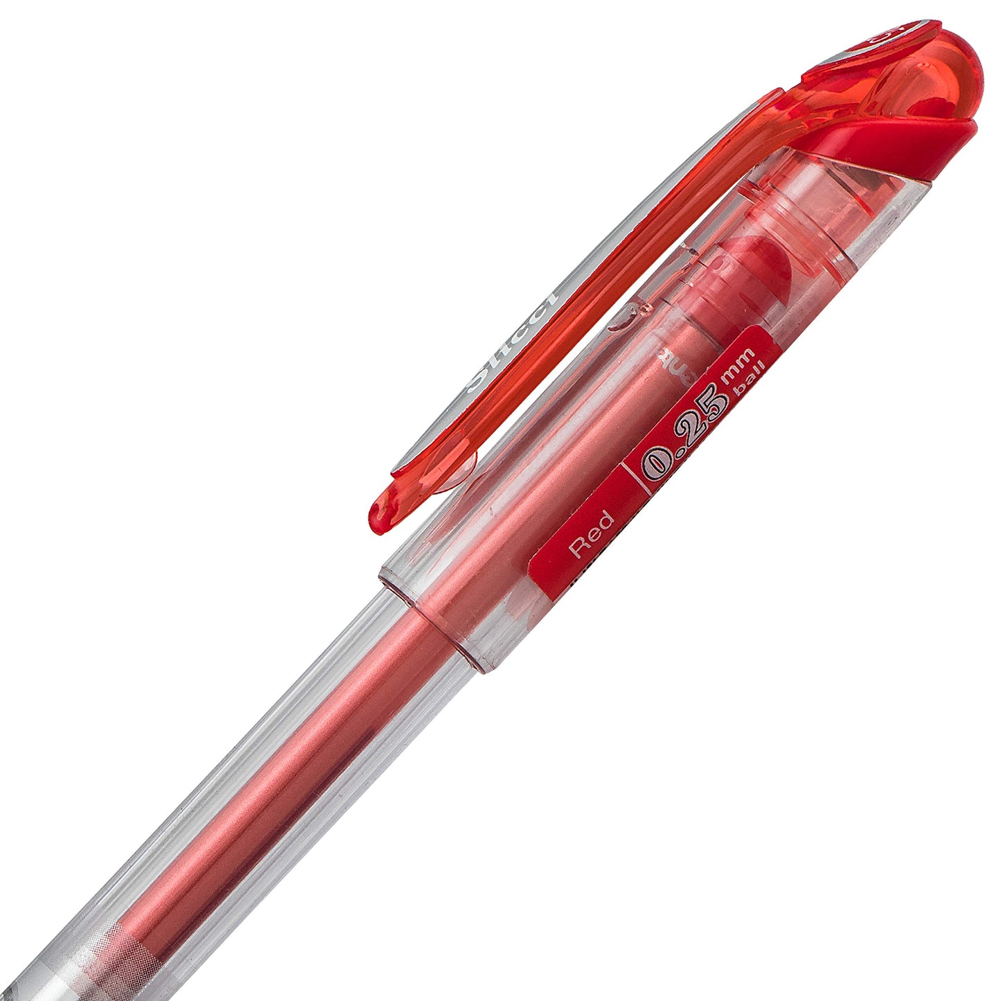 Pentel Arts Slicci 0.25 mm Extra Fine Gel Pen, Red Ink, Box of 12 (BG202-B)