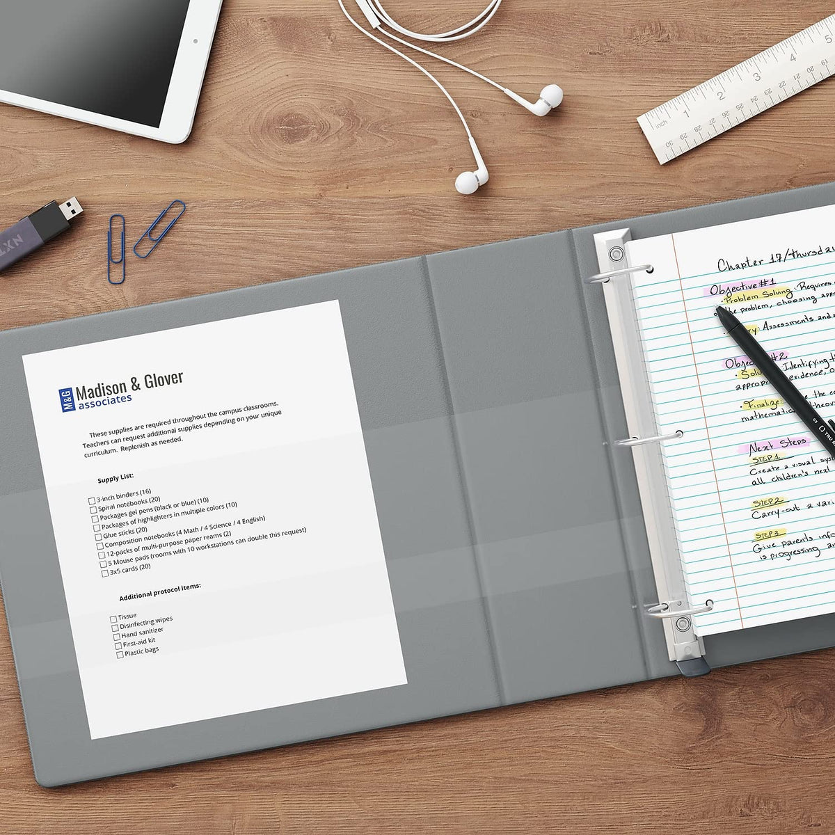 Staples Heavy-Duty 3-Inch D-Ring View Binder, Gray, 600 Sheets