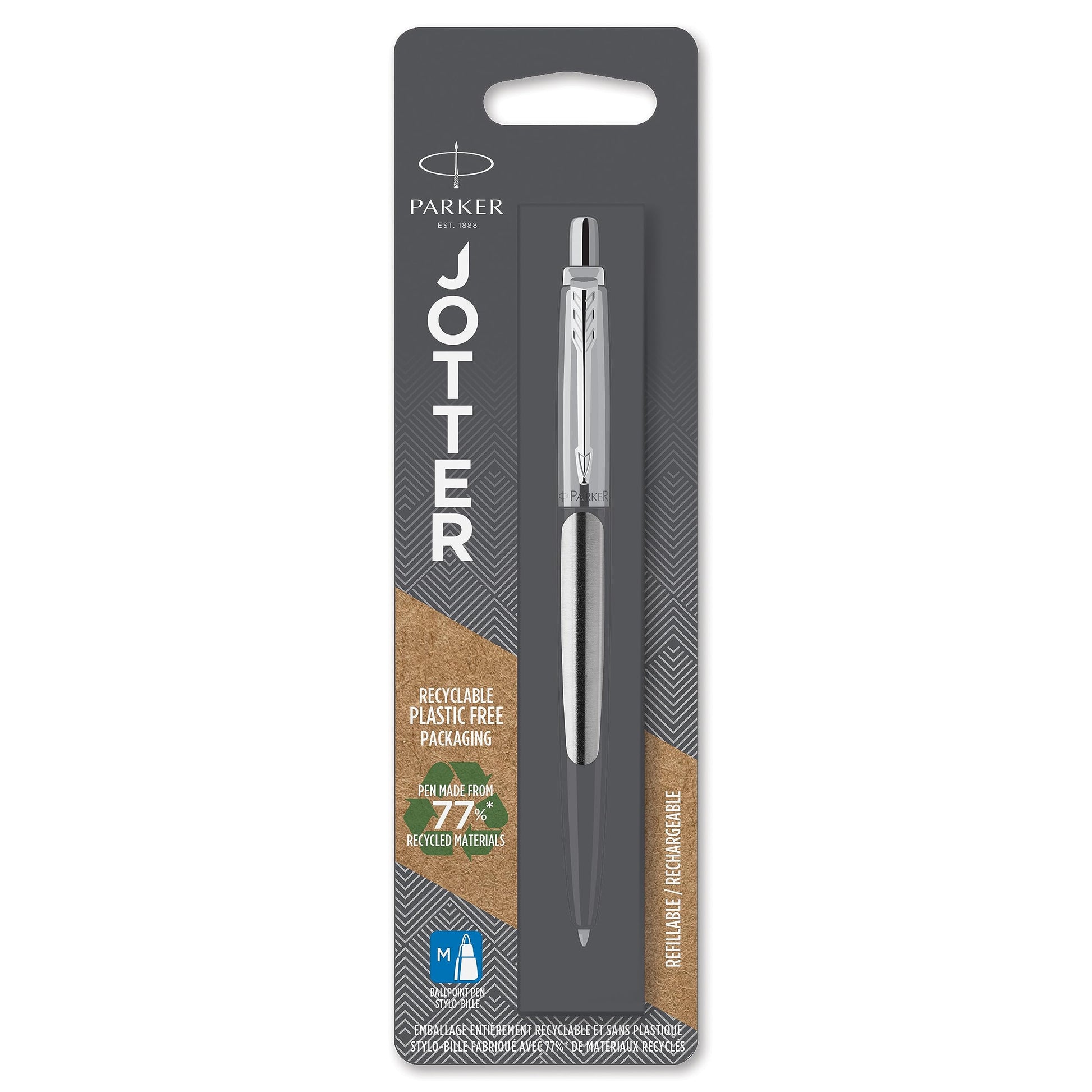 Parker Jotter Stainless Steel CT Ballpoint Pen, Blister pack