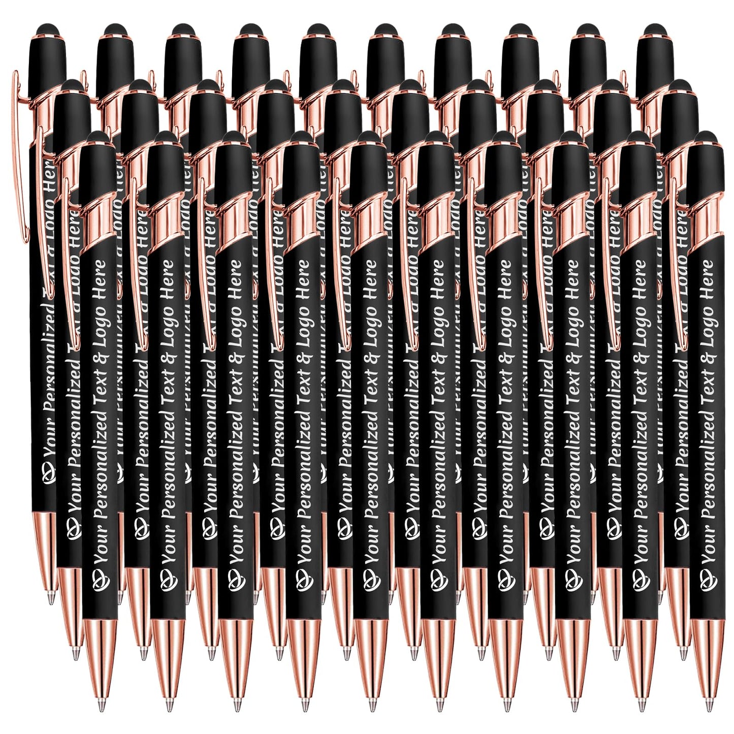 STREADVE Personalized Custom Pens 30 Engraved Writing Pen with Name Logo, Customized Promotional