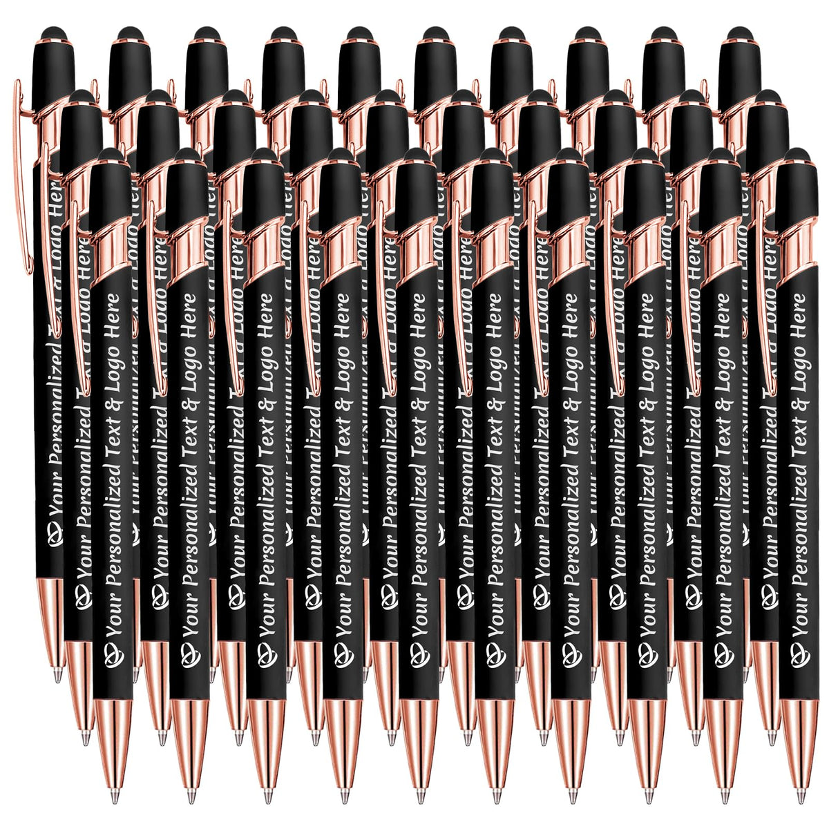 STREADVE Personalized Custom Pens 30 Engraved Writing Pen with Name Logo, Customized Promotional