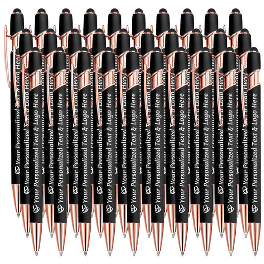 STREADVE Personalized Custom Pens 30 Engraved Writing Pen with Name Logo, Customized Promotional