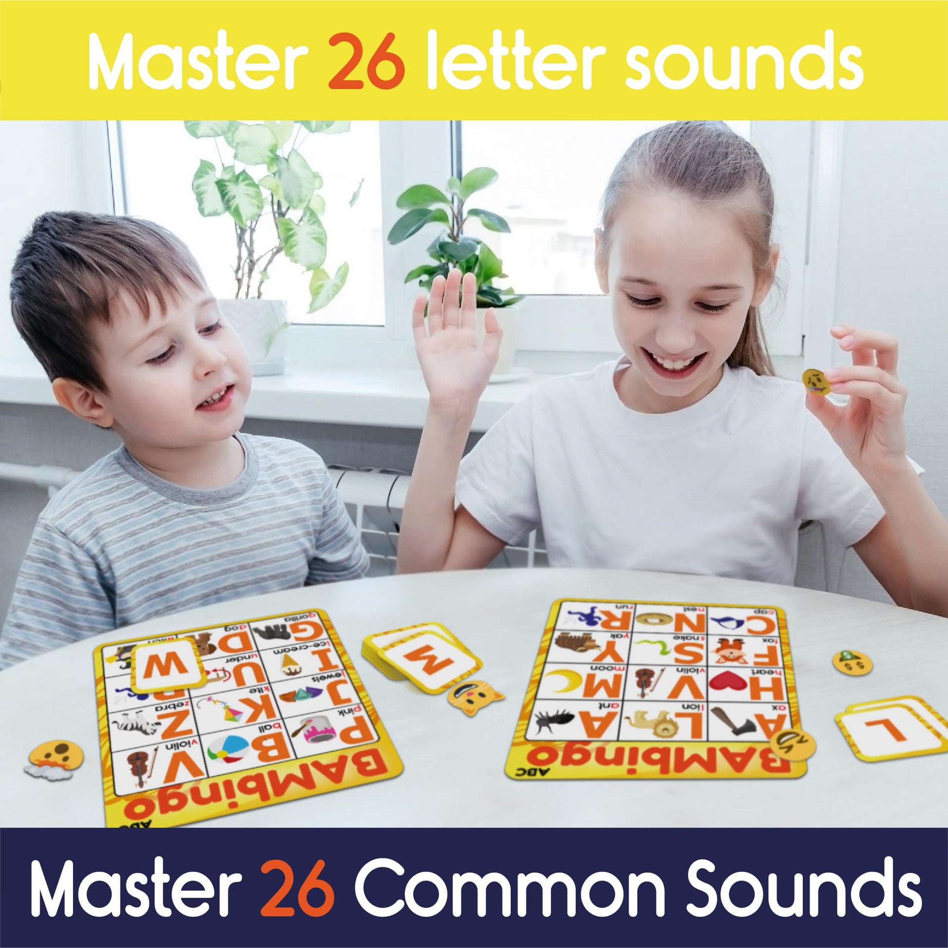 Alphabet and Phonics Bingo - ABC Learning Letter Recognition and CVC Words with Pictures - Phonics