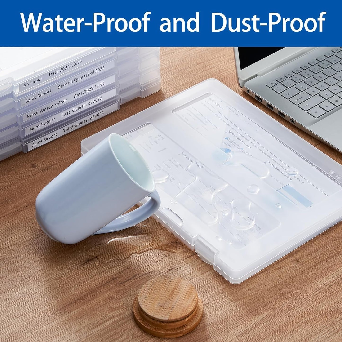 6 Packs A4 Paper Storage Boxes, 8.5 x 11 Plastic Portable Project Case for US letter Size and A4