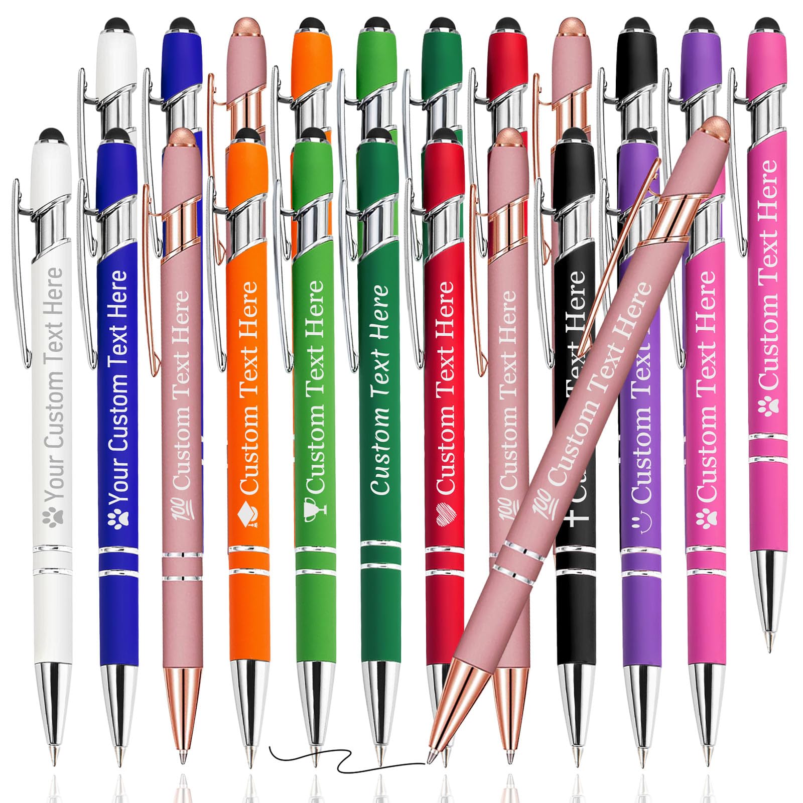 Westpearl Personalized Pen24pcs Bulk,Custom Ballpoint Pens with Engraved Business Name Message