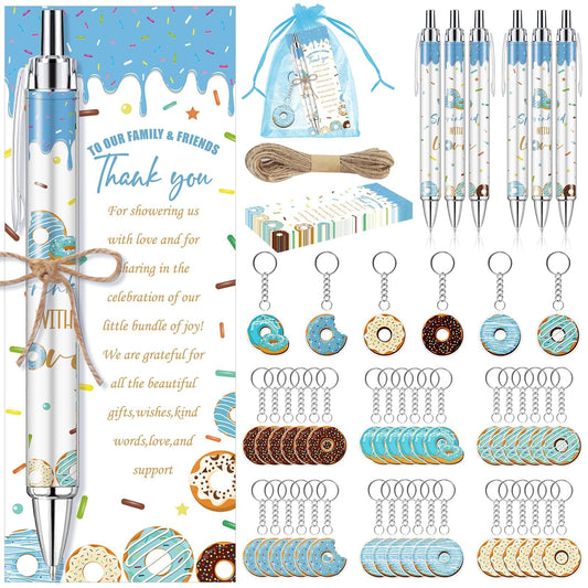 EYNDYN 145 Pieces Donut Baby Shower Favors for Guest Sprinkled with Love Ballpoint Pens and
