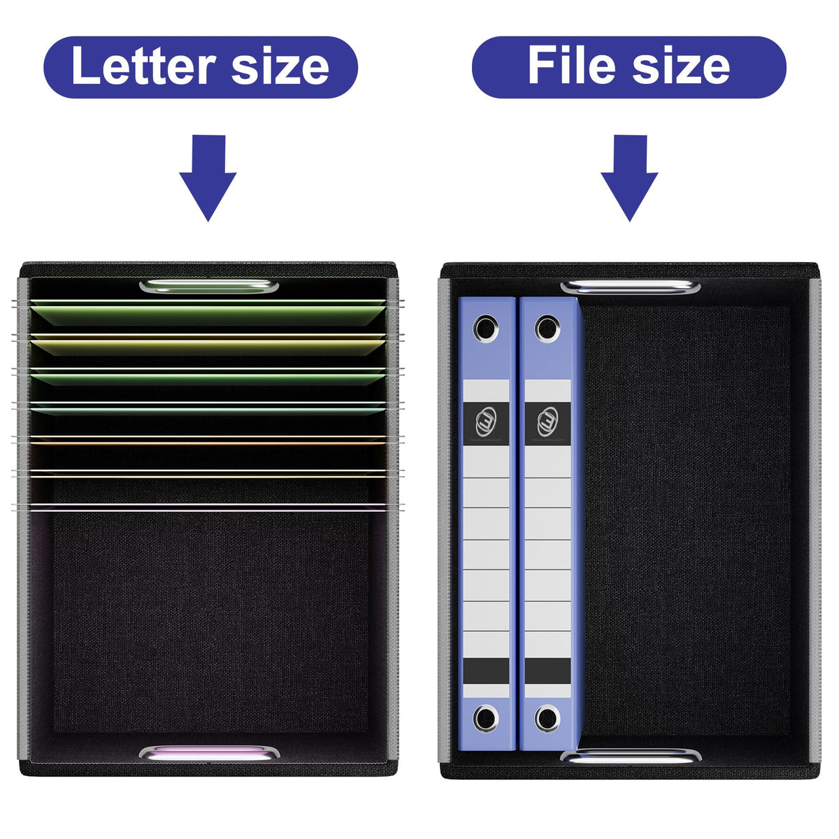 Huolewa File Organizer Box with Lids, Collapsible File Folder Organizer