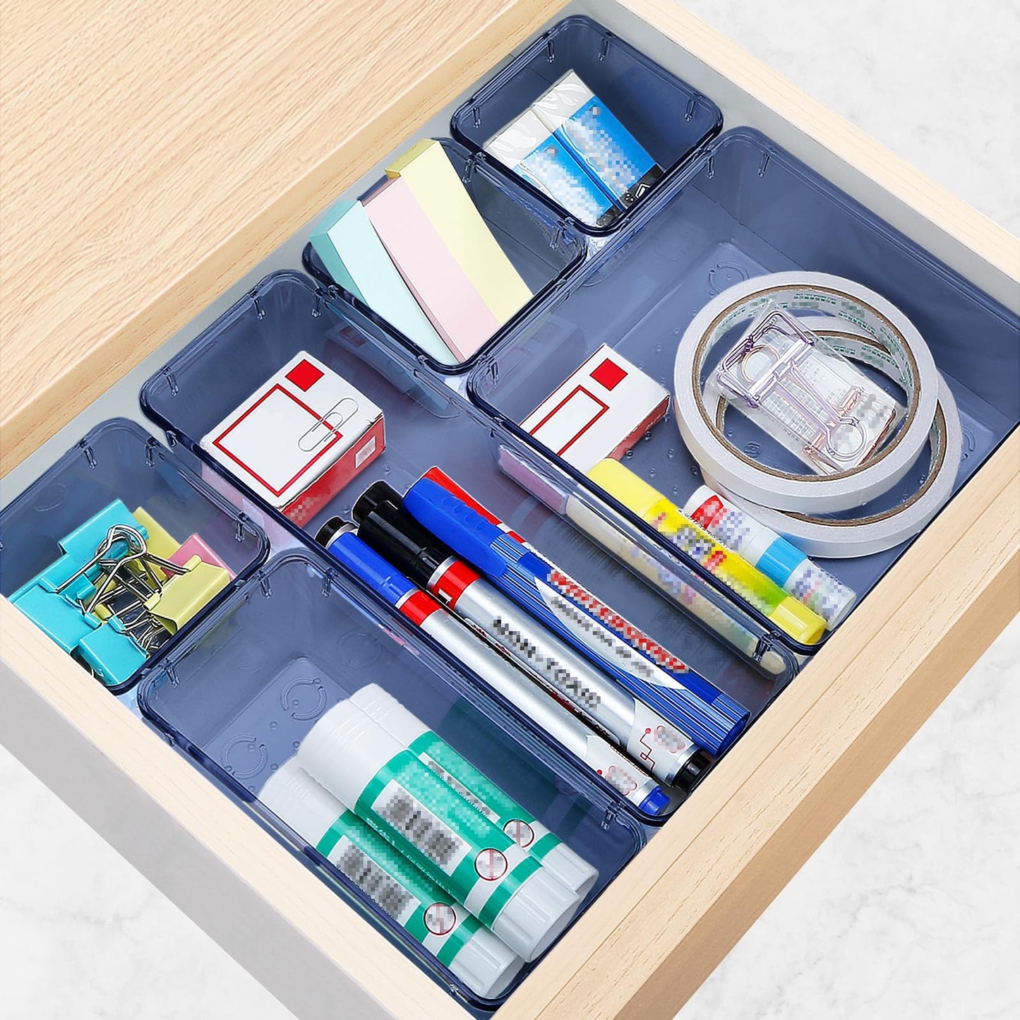 23 PCS Drawer Organizer Set, 5 Size Bathroom and kitchen organizer Trays