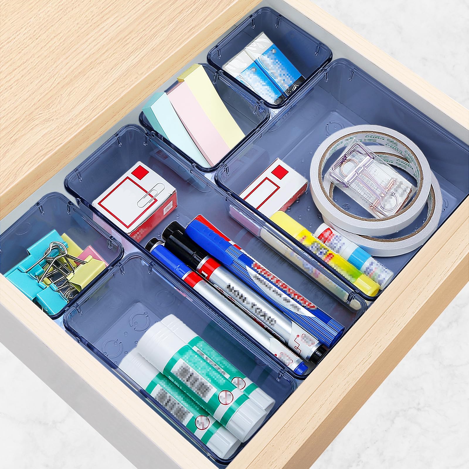 23 PCS Drawer Organizer Set, 5 Size Bathroom and kitchen organizer Trays