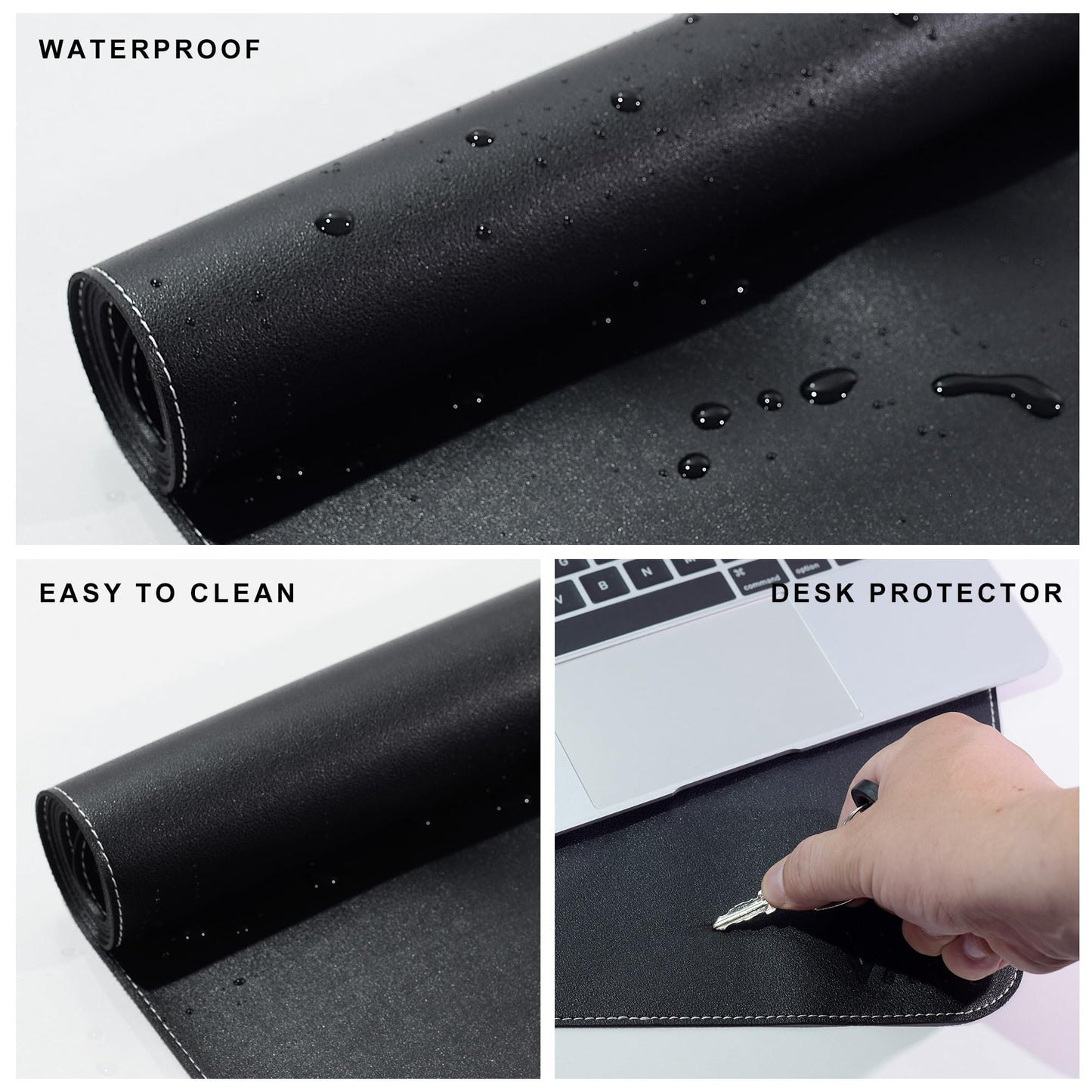 VYAAA Leather Desk Mat, 51"×27.5" Large Mouse Pad, Desktop Protector for Desk, Multifunctional