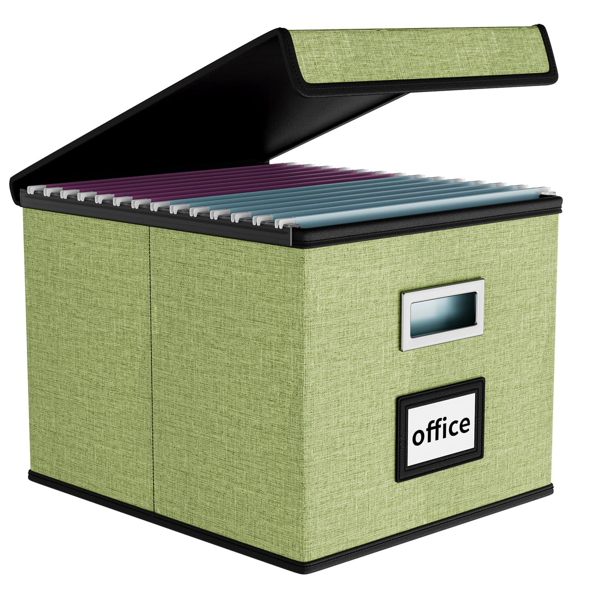 Huolewa File Organizer Box with Lids, Collapsible File Folder Organizer