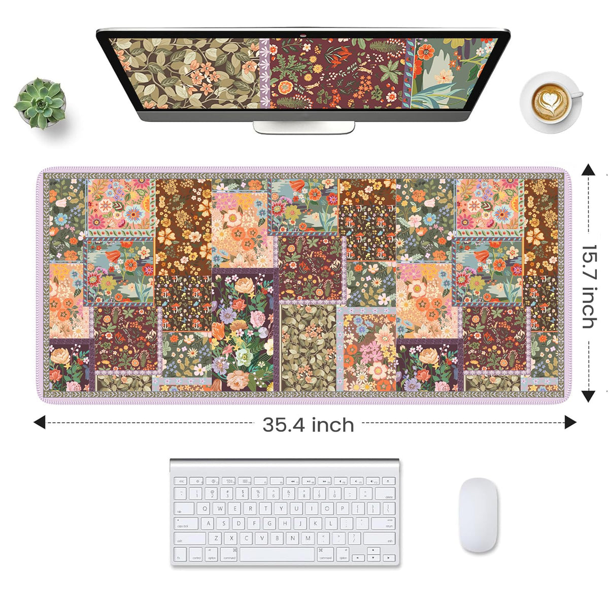 HAOCOO Brown Desk Pad, Waterproof Computer Mat for Home Desk Setup