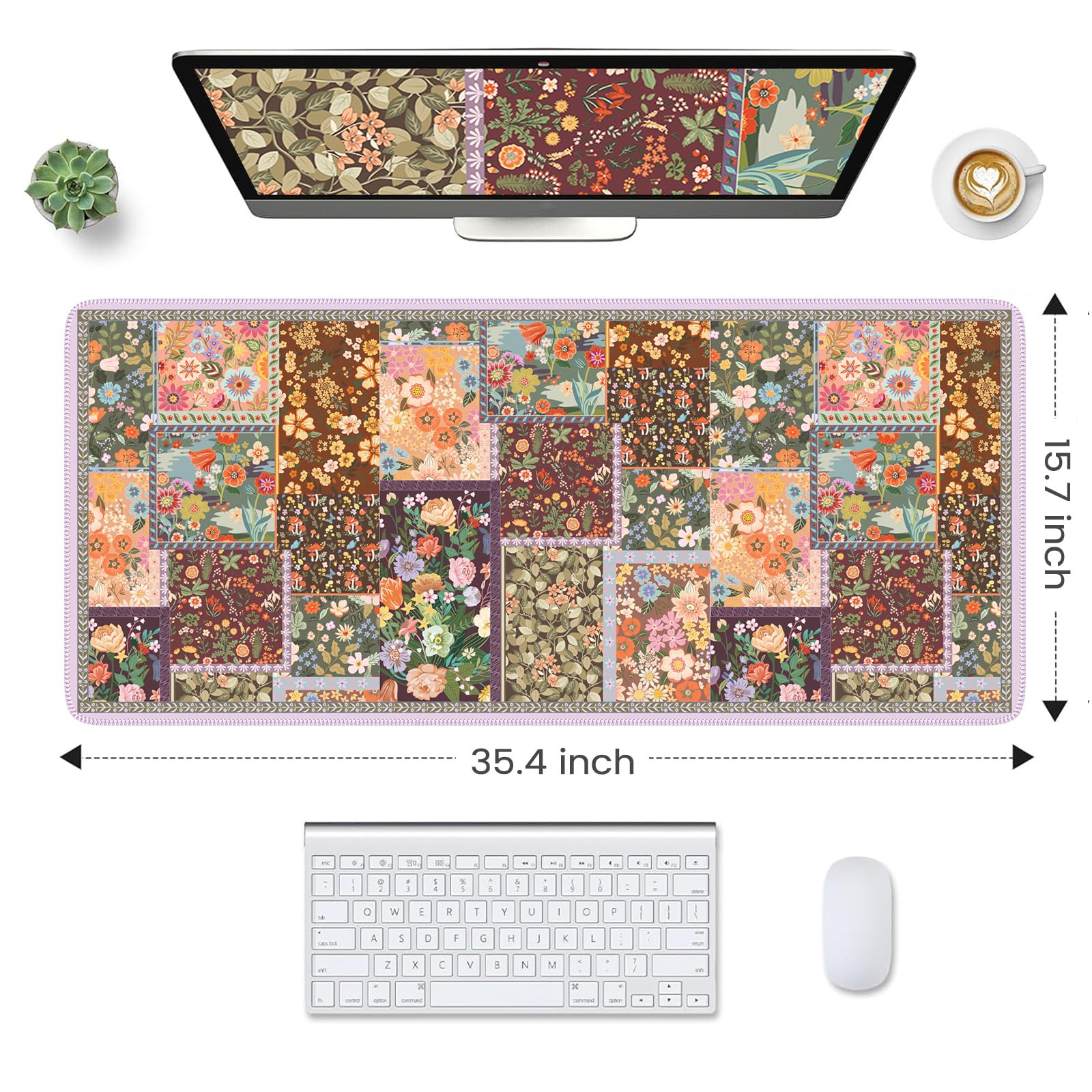 HAOCOO Brown Desk Pad, Waterproof Computer Mat for Home Desk Setup