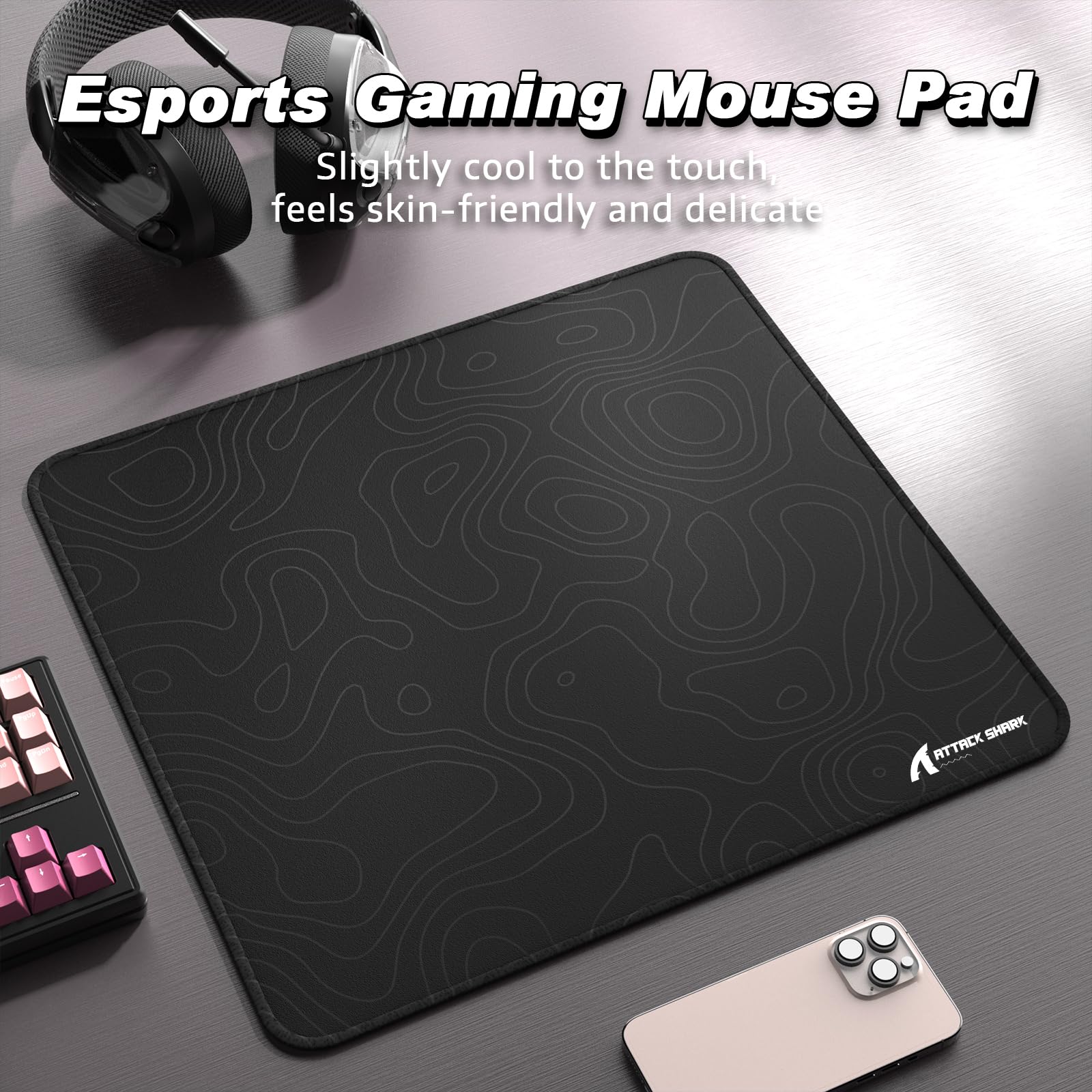 ATTACK SHARK CM02 Gaming Mouse Pad for Esports Speed Large Mouse mats for Desk Waterproof Surface