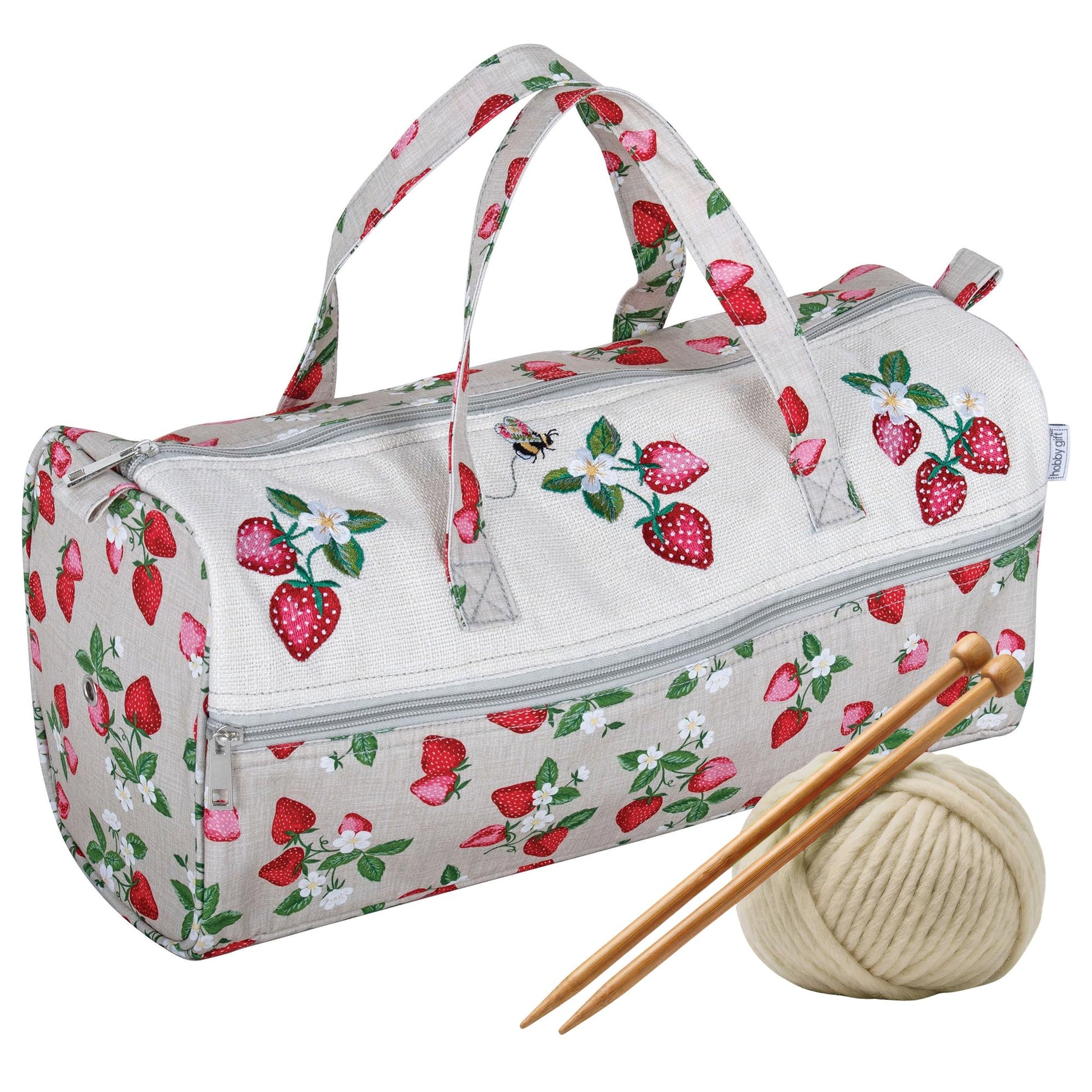 Hobby Gift Knitting Bag Large Yarn Storage Bag with Zippered Compartments for Knitting Needles